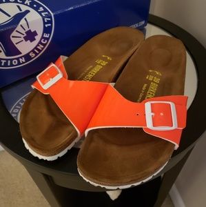 Neon Orange Birkenstocks 39